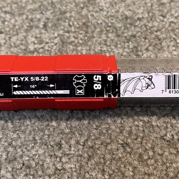 Brand NEW! Cased Hilti 5/8. X 22” TE-CX SDS Plus Style Hammer Drill Bit In Case! - Picture 3 of 4